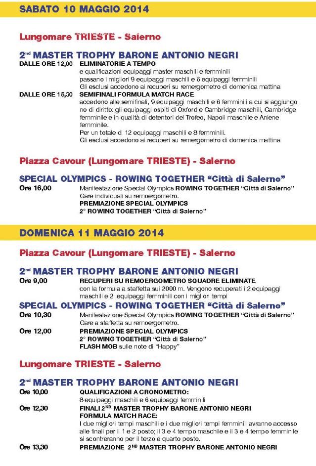 programma salerno rowing