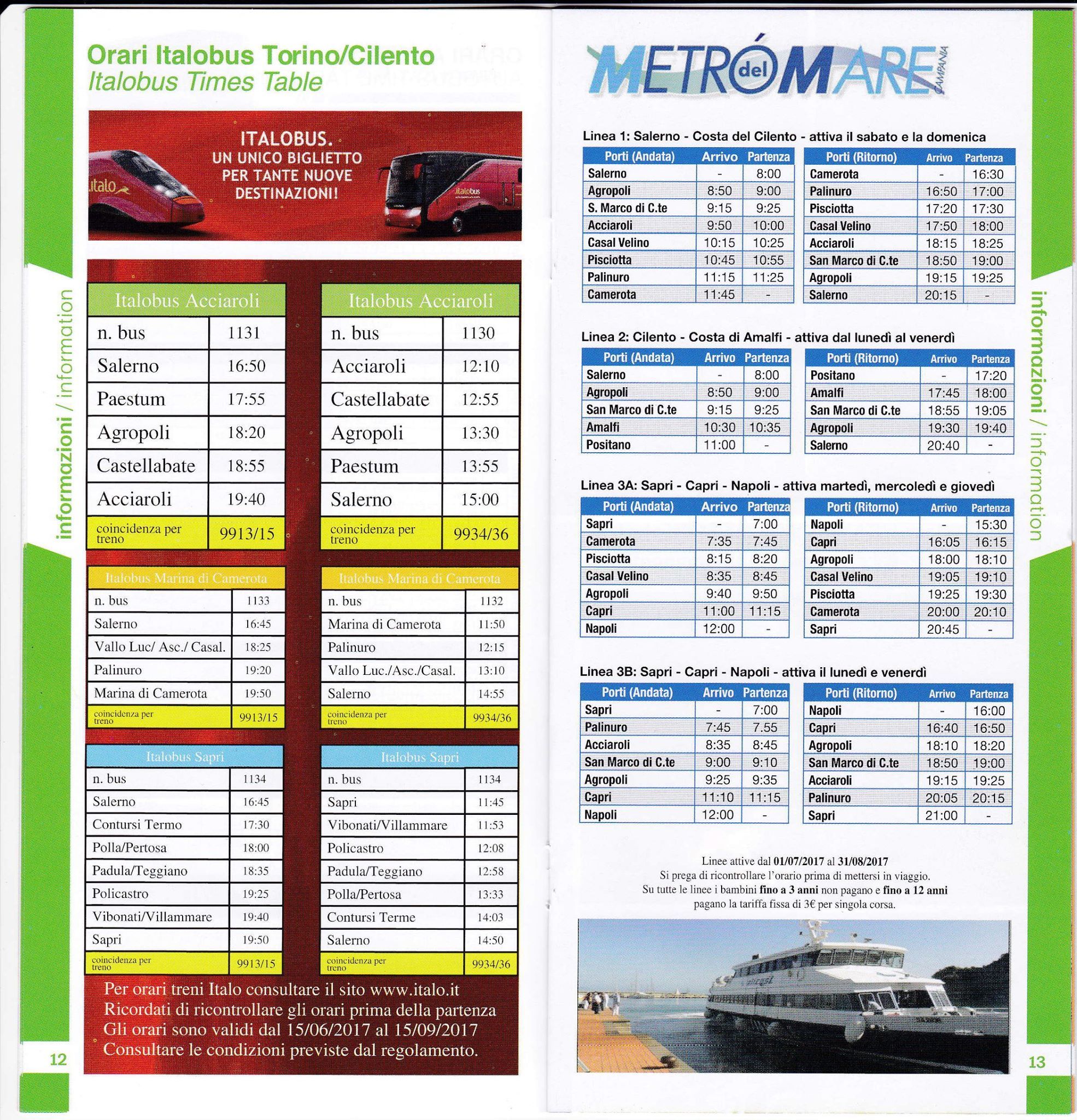 orari italobus metròdelmare cilento