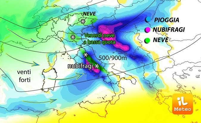 grafico meteo venerdi