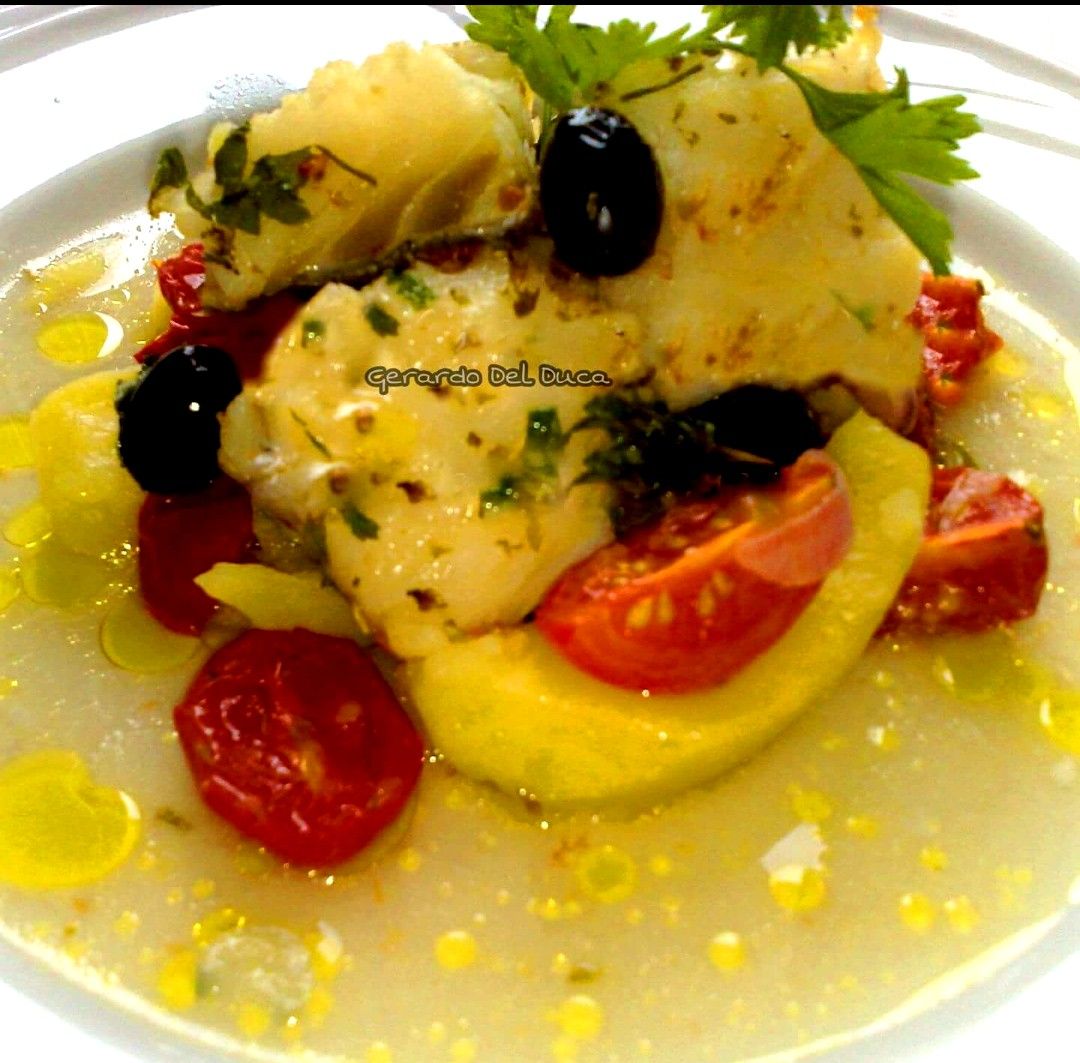 baccalà con olive e patate