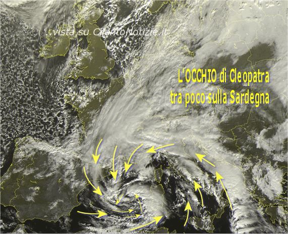 ciclone cleopatra sulla sardegna