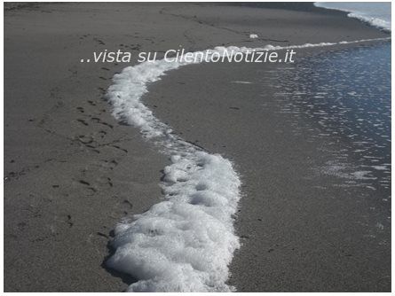 schiuma sulla spiaggia