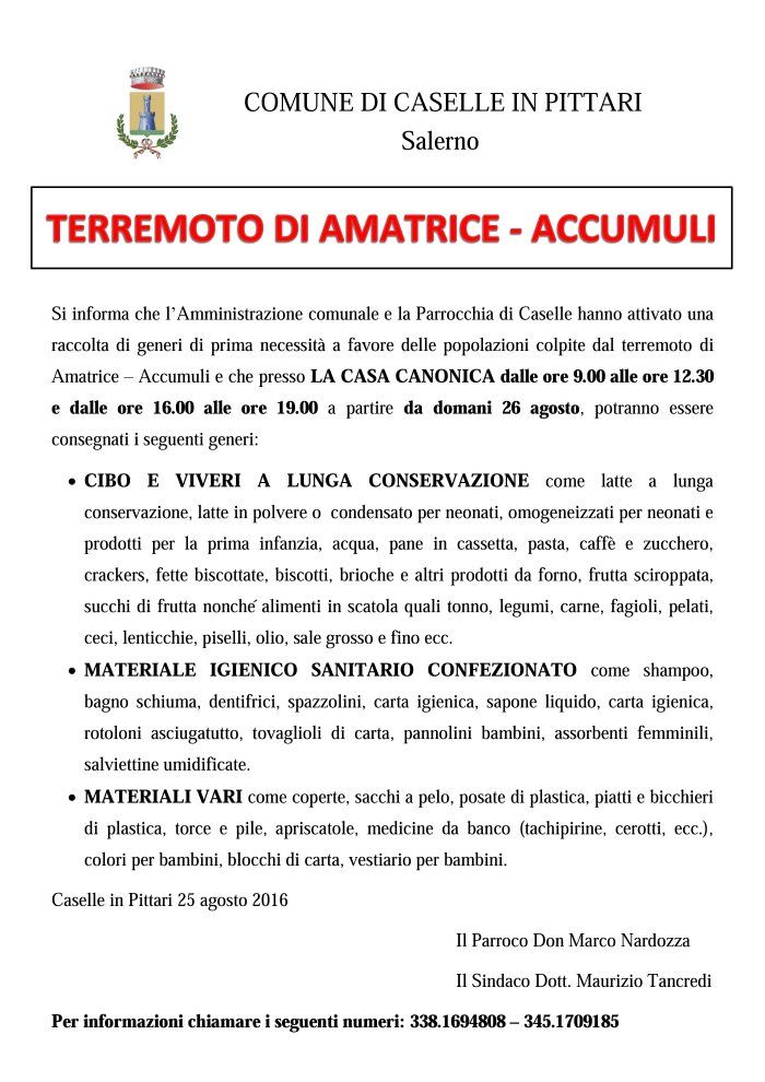 caselle in pittari solidarietà