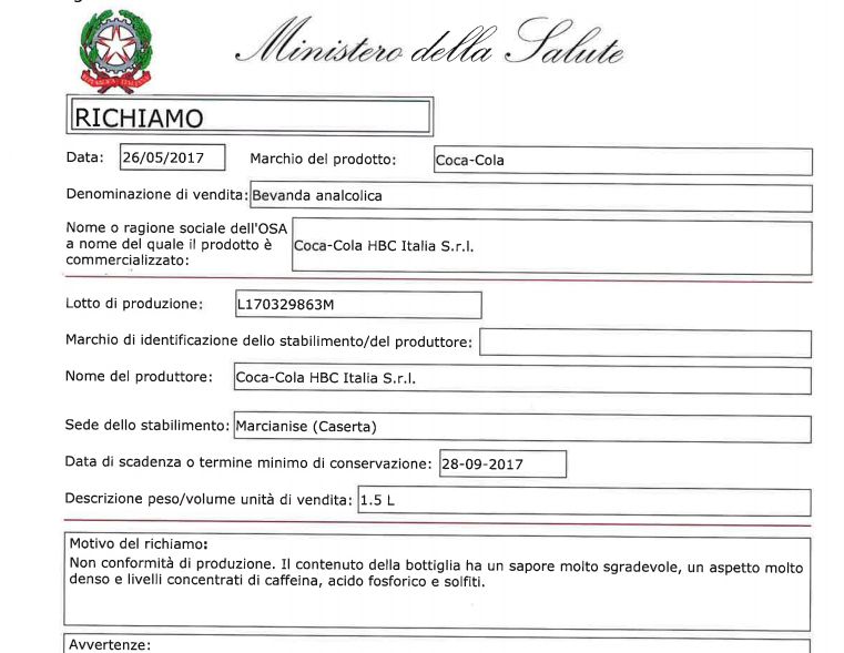 richiamo ministero