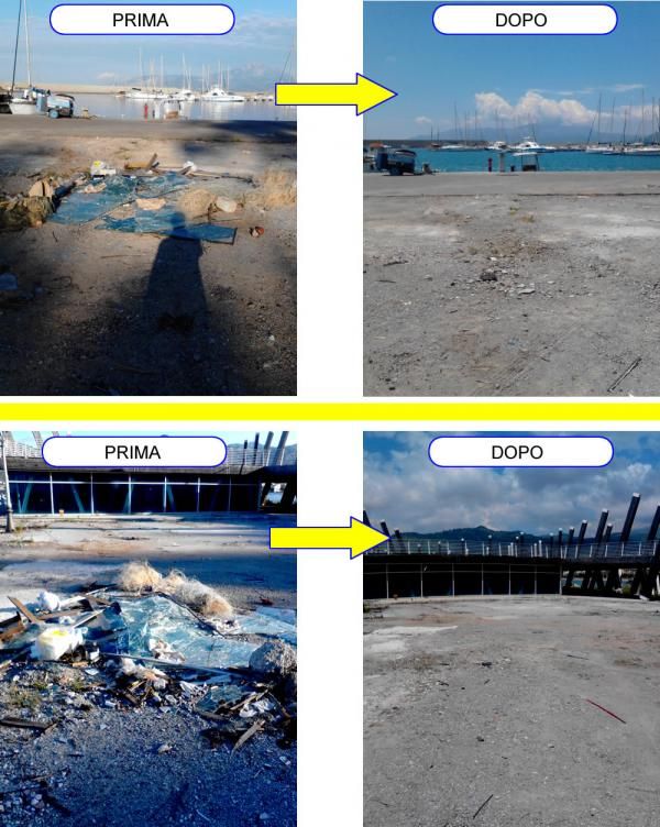 pulizia rifiuti porto di sapri