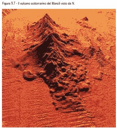 Una ricostruzione al computer della struttura vulcanica del Marsili