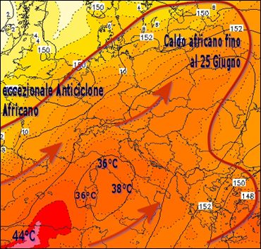 caldo africano il meteo