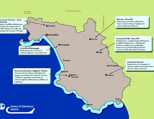  Camera di Commercio di Salerno piantina aree