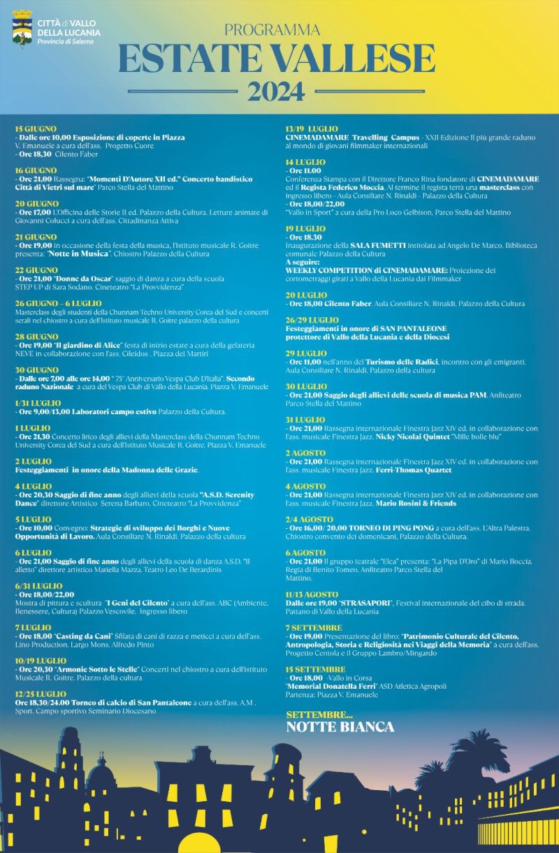 eventi vallo della lucania calendario eventi