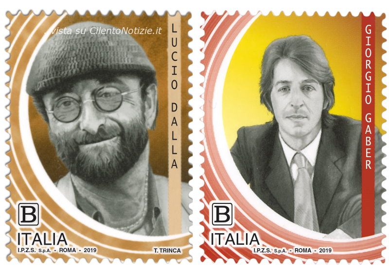 francobolli lucio dalla e gaber