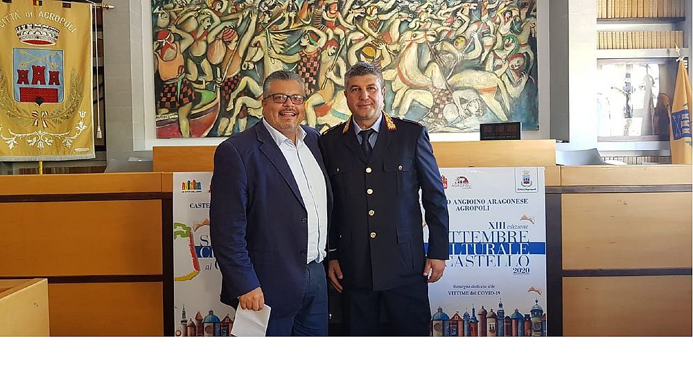 03092020 Sindaco Adamo Coppola e il neo comandante Sergio Cauceglia