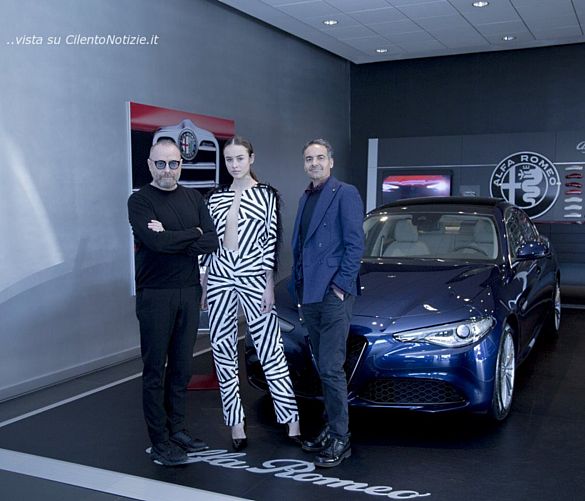 04122017 FOTO LETTIERI TORTORA MODELLA CON GIULIA ALFA ROMEO