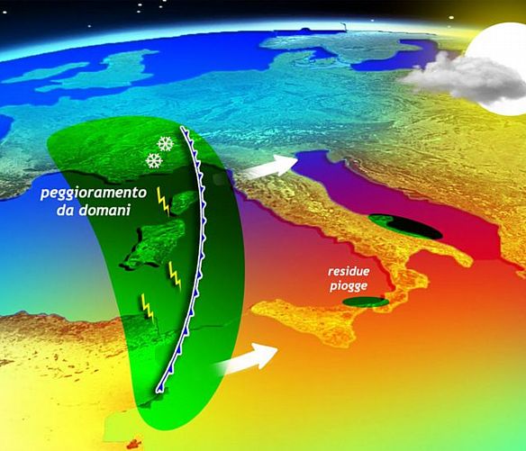 07022017 ultime piogge peggiora mercoledi 7217