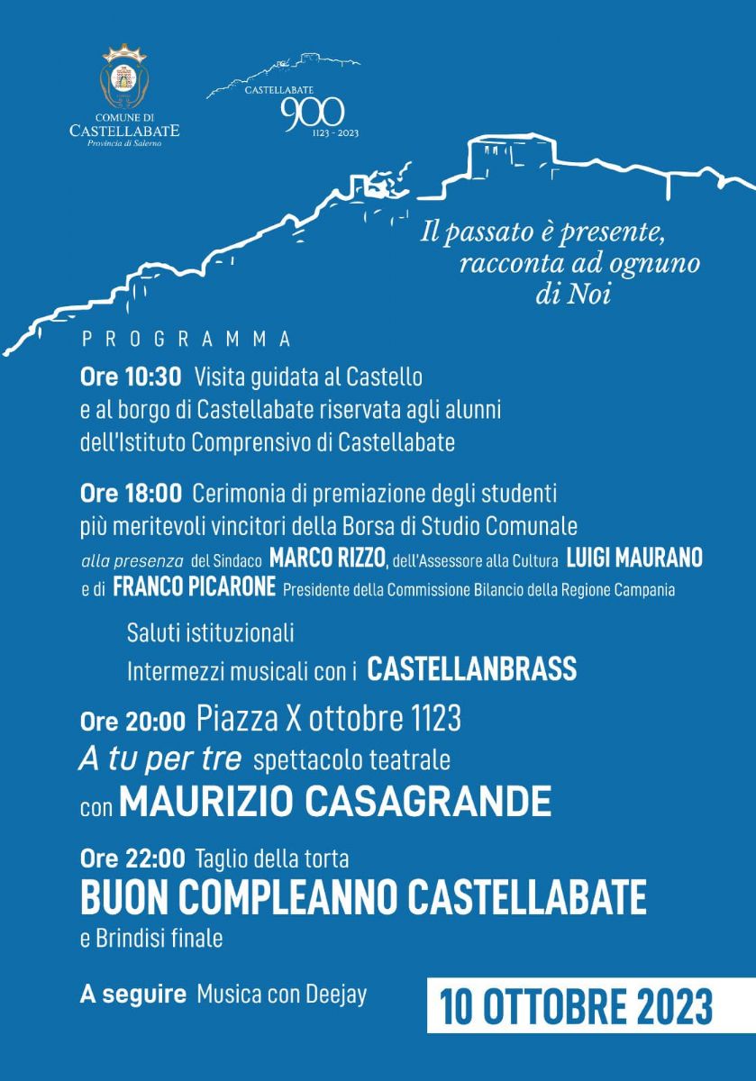 programma 900 anni compleanno castellabate