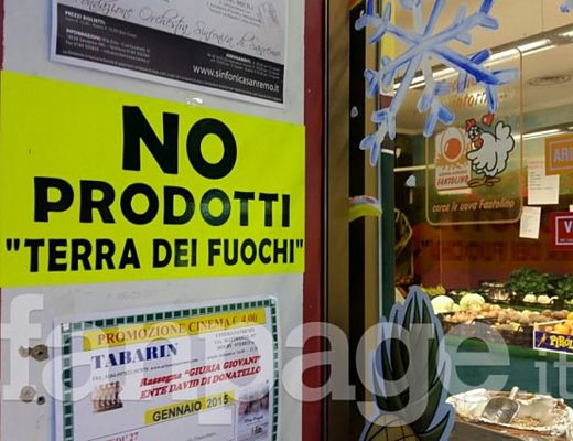 10022015 scritta a sanremo terra fuochi