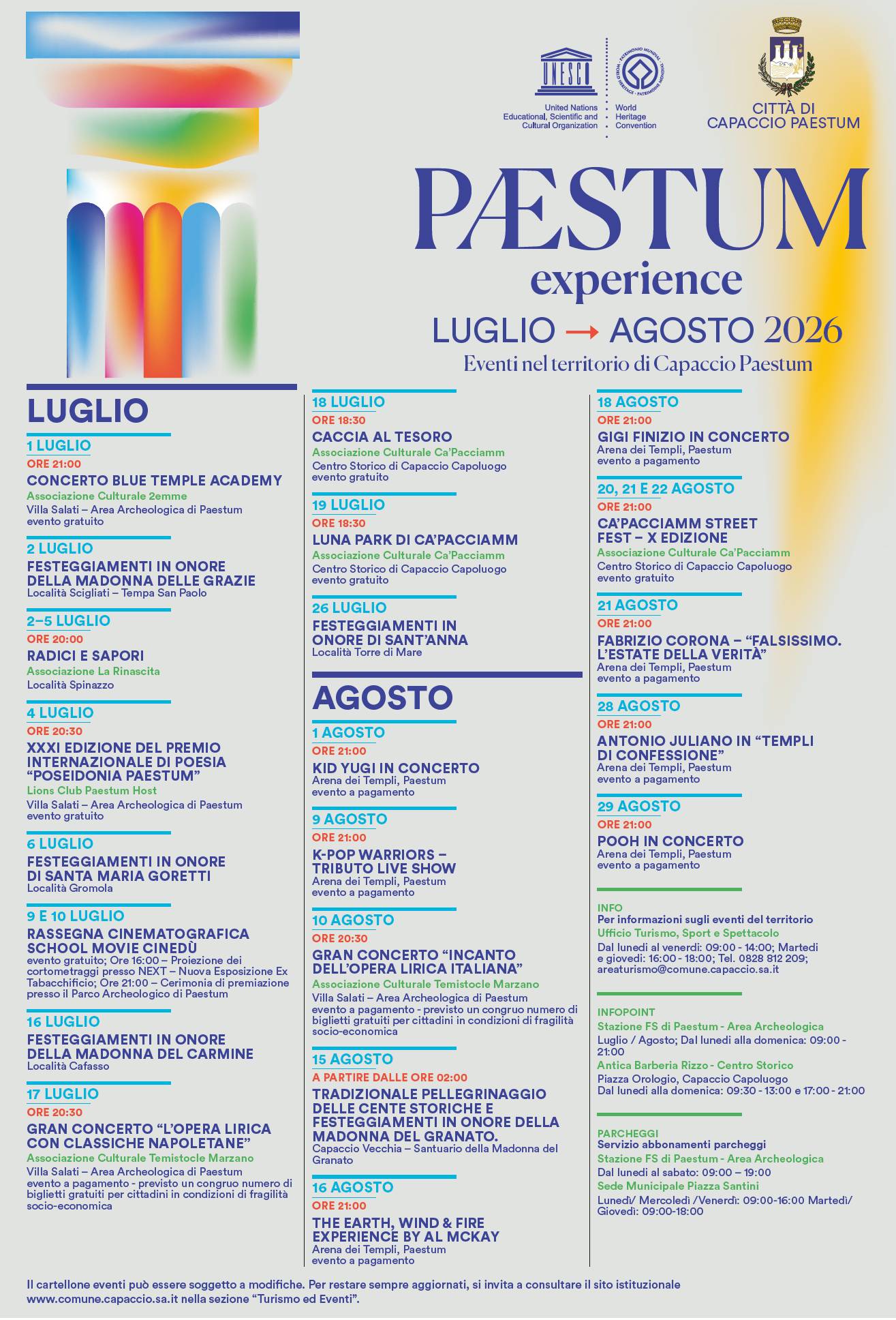locandina cartellone eventi capaccio paestum