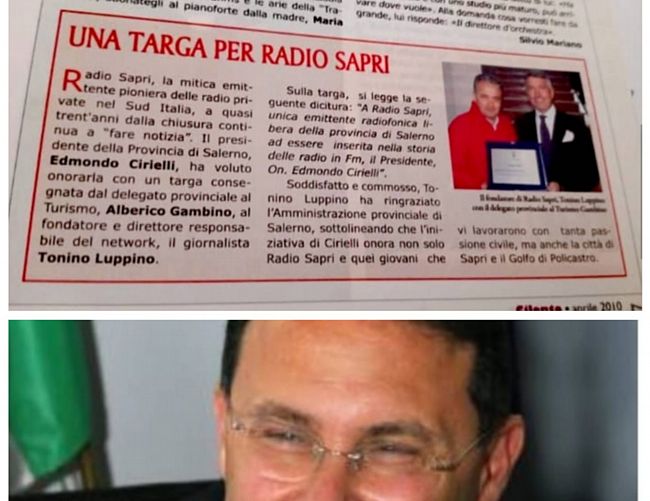 Tonino-Luppino foto - 11062025 targa radio sapri