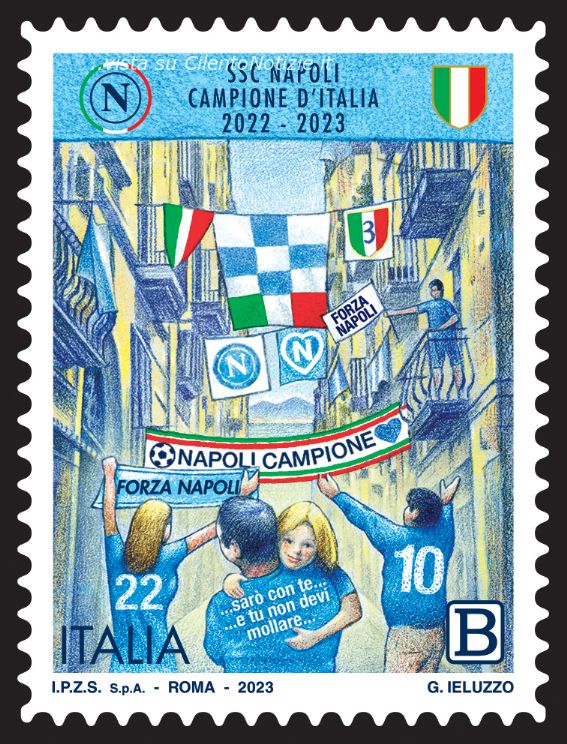 francobollo napoli campione italia 2023