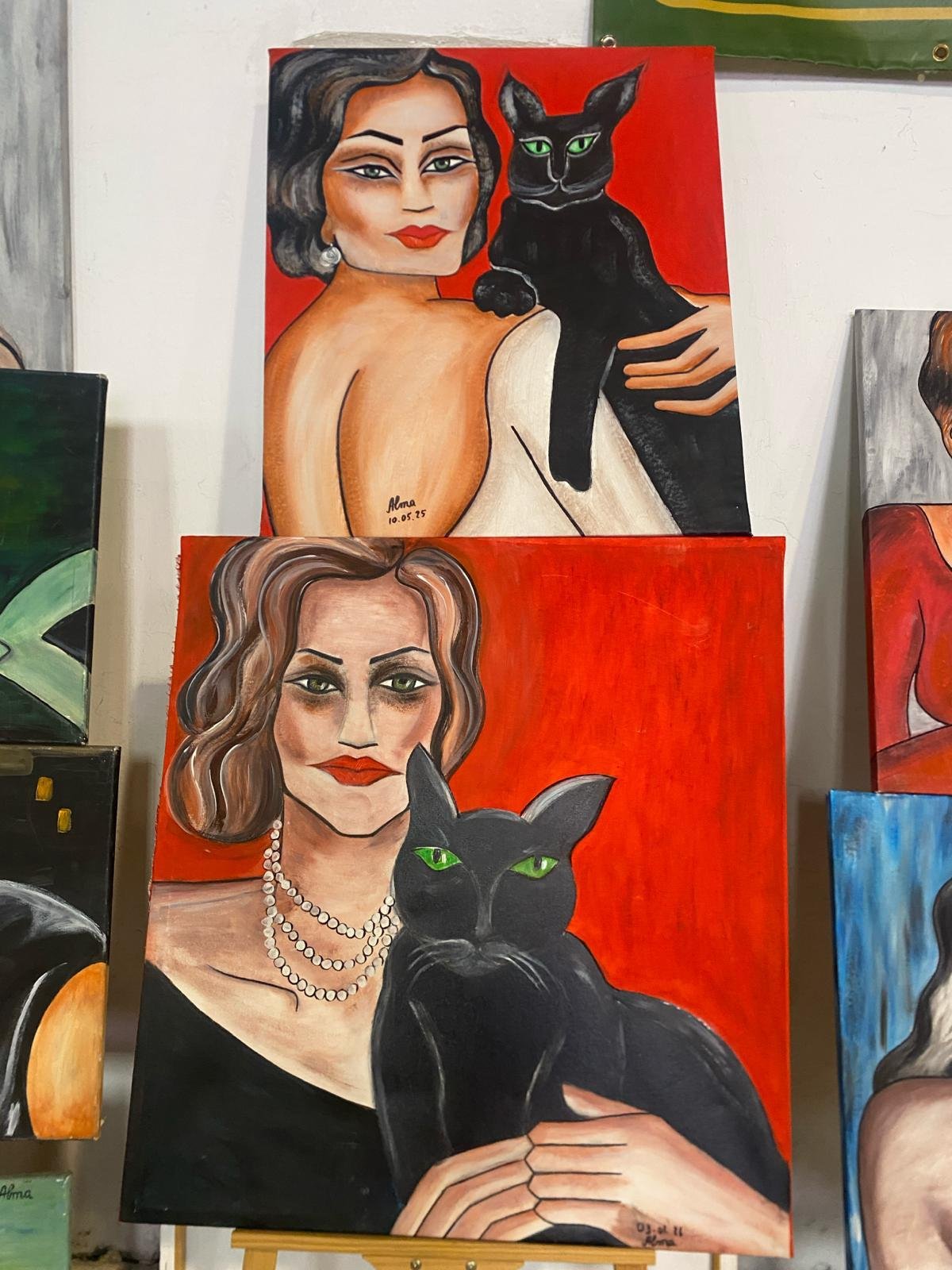 arte quadri gatti