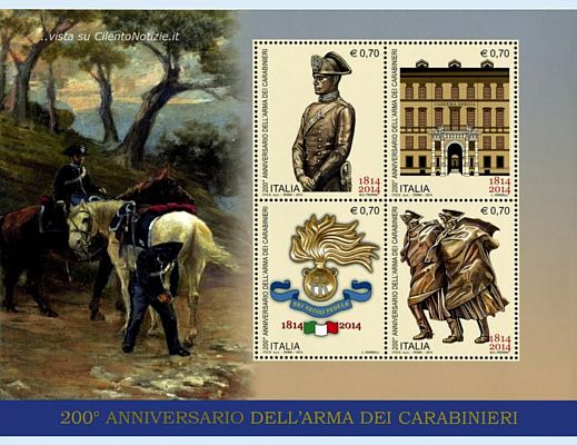 15072014 francobolli 200 anni carabinieri