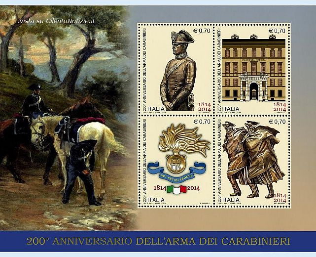 15072014 francobolli 200 anni carabinieri