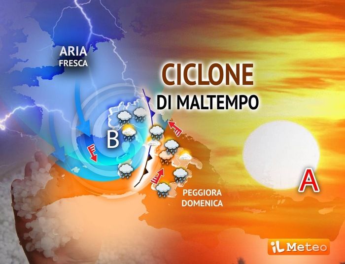 grafico del maltempo in arrivo