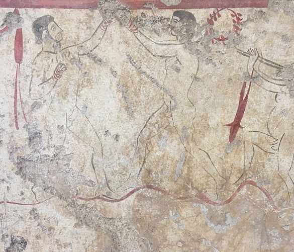 16102018 tomba di Paestum con pugilato e flautista 