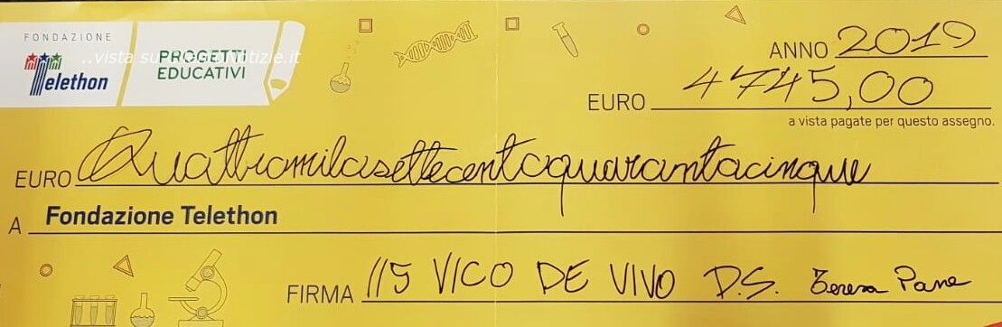 foto assegno telethon