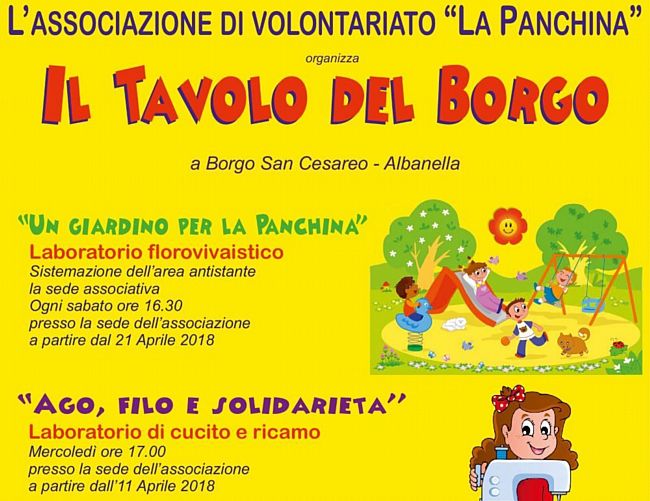 18042018 Locandina   Il Tavolo del Borgo