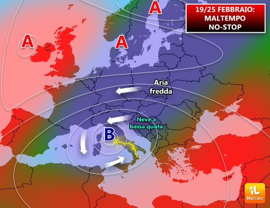 maltempo con gelo del burian
