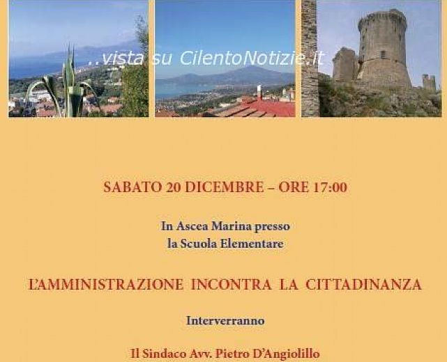 20122014 Incontro con la cittadinanza ad Ascea  preludio agli eventi natalizi 20122014 Incontro con la cittadinanza ad Ascea  preludio agli eventi natalizi