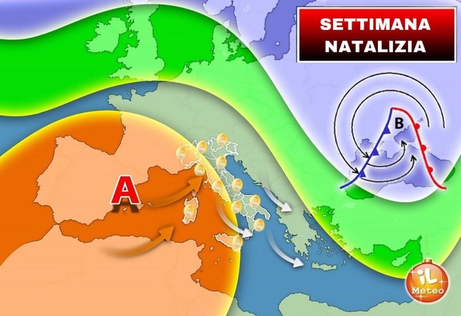 grafico meteo settimana di natale