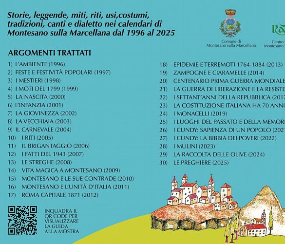 23122025 mostra i calendari di montesano dal 1996 al 2025