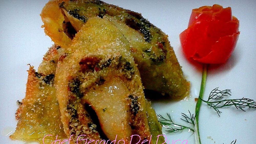 25102017 Rotolini croccanti di Sfoglia con Broccoli e Rana Pescatrice