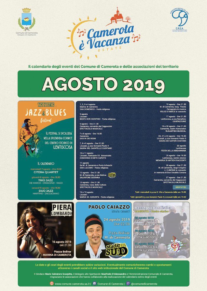 calendario agosto eventi camerota