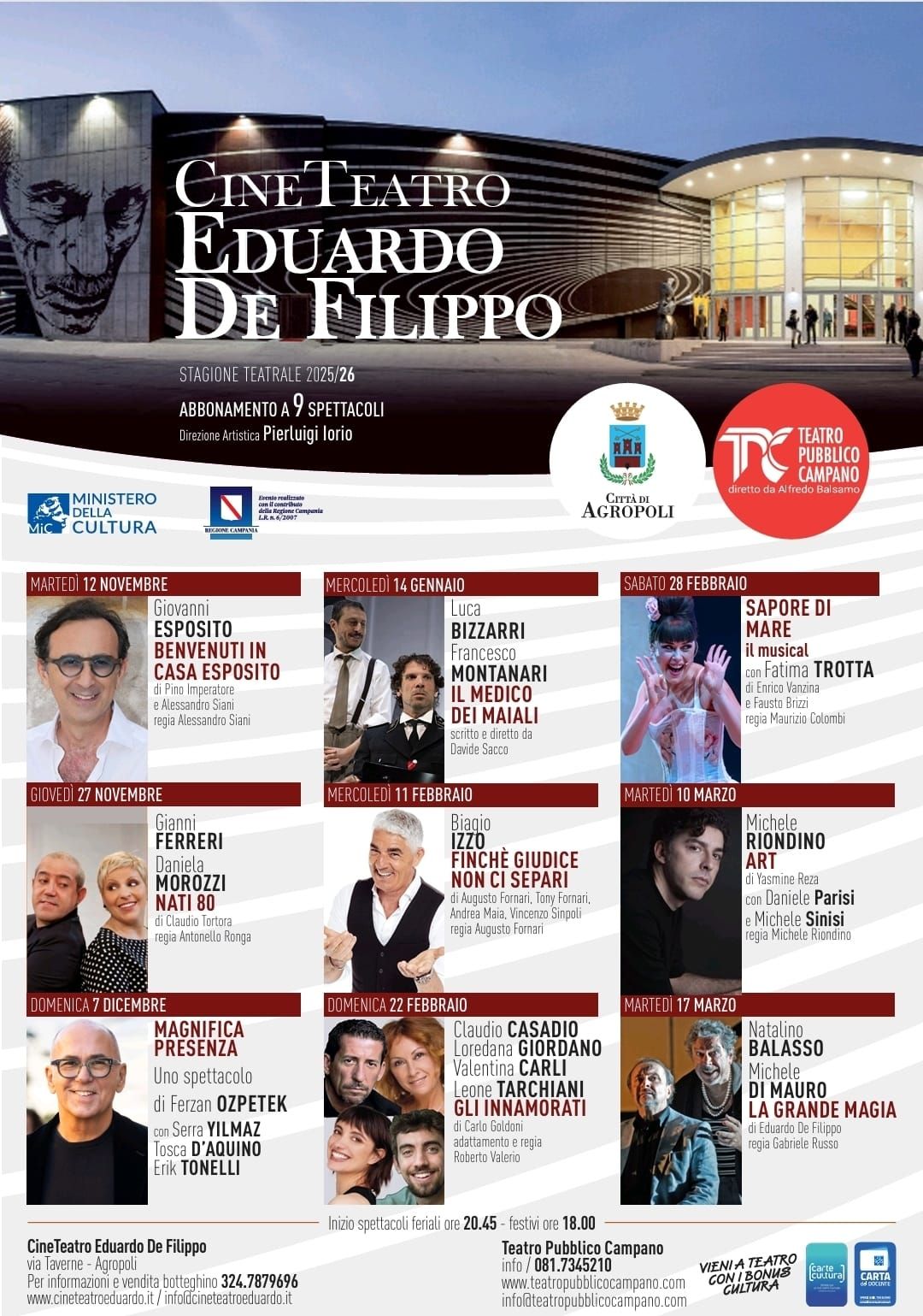 stagione teatrale teatro de filippo cartellone