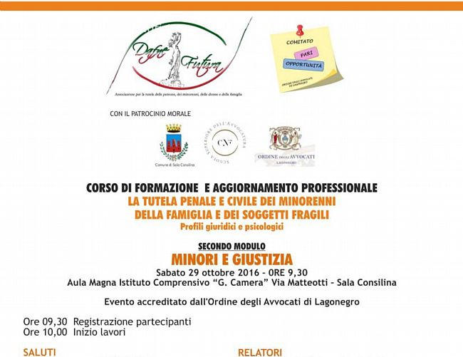 26102016 locandina MINORI E GIUSTIZIA