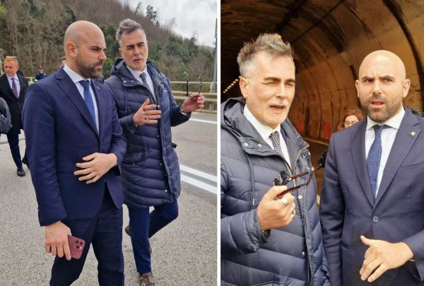 politici alla riapertura ss18 strada cilento
