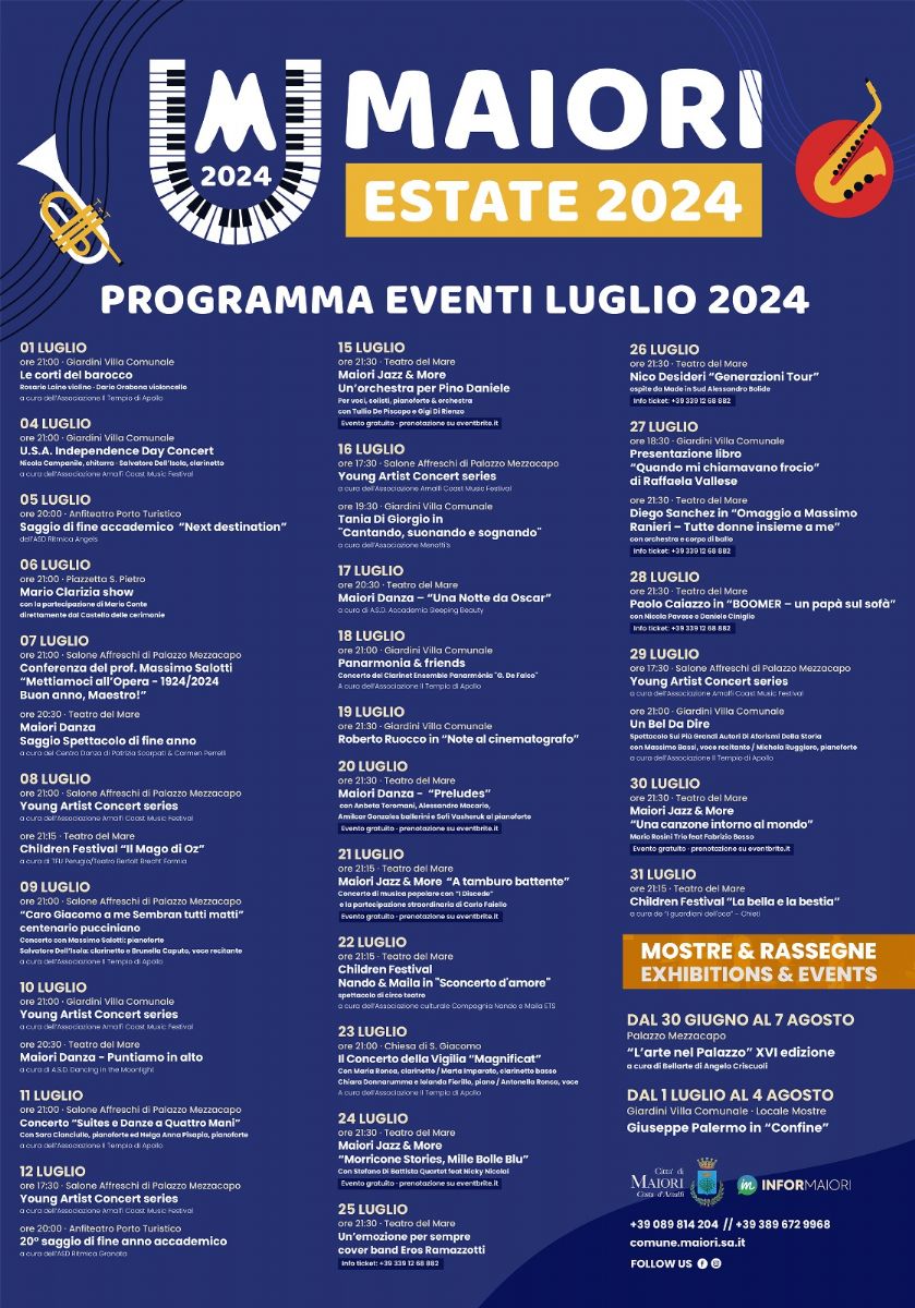 calendario eventi maiori estate 2024