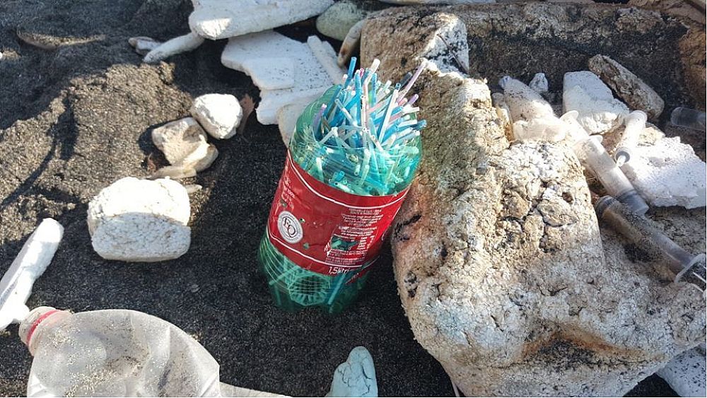 29012018 bottglia piena di bastoncini di plastica cotton fioc