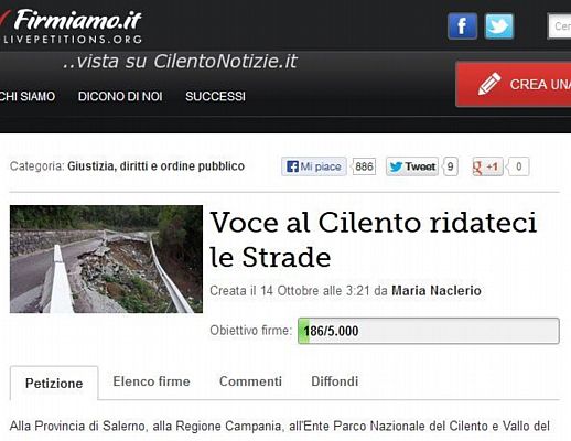 29102013 firmiamo petizione strade cilento