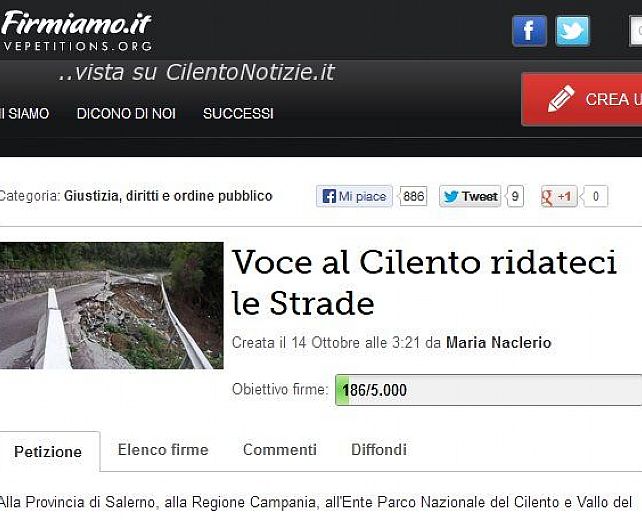 29102013 firmiamo petizione strade cilento