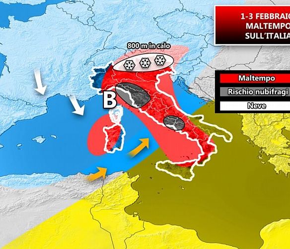 30012018 meteo 1 3 febbraio maltempo sull italia