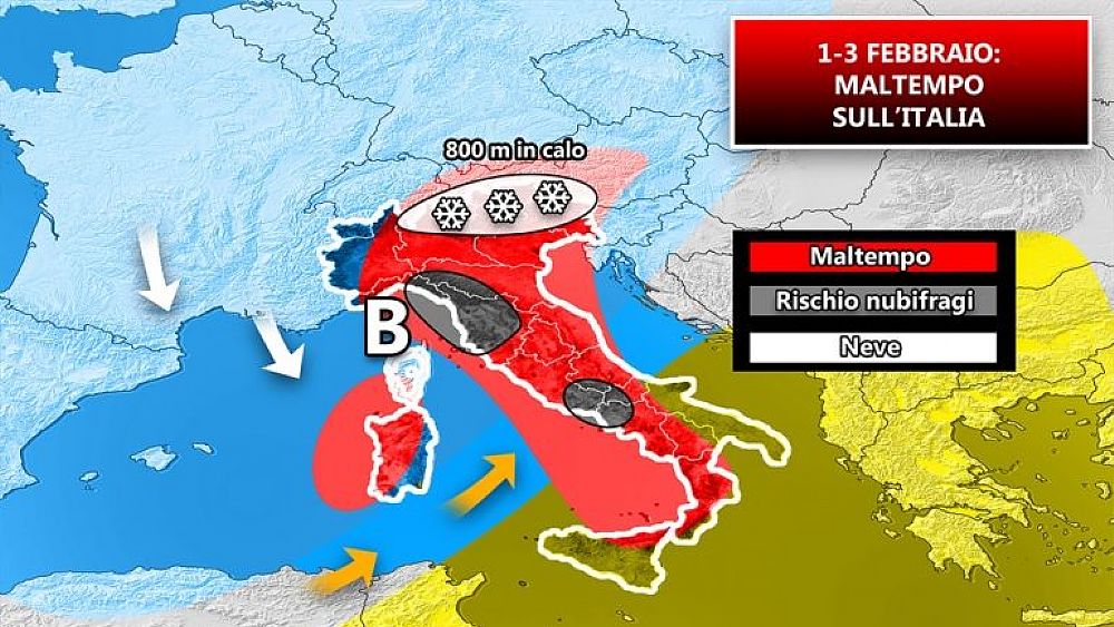 30012018 meteo 1 3 febbraio maltempo sull italia