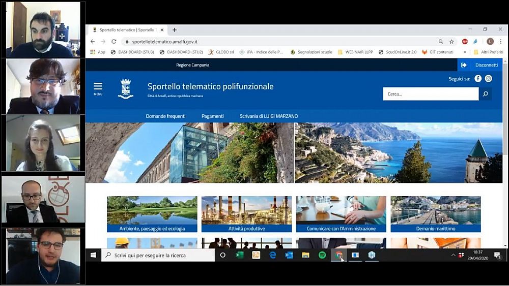 30042020 Presentazione Sportello Telematico Polifunzionale Amalfi 29 aprile 2020