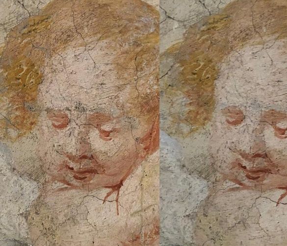 31082020 prima e dopo il restauro Affreschi Duomo di Salerno