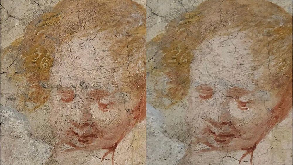 31082020 prima e dopo il restauro Affreschi Duomo di Salerno