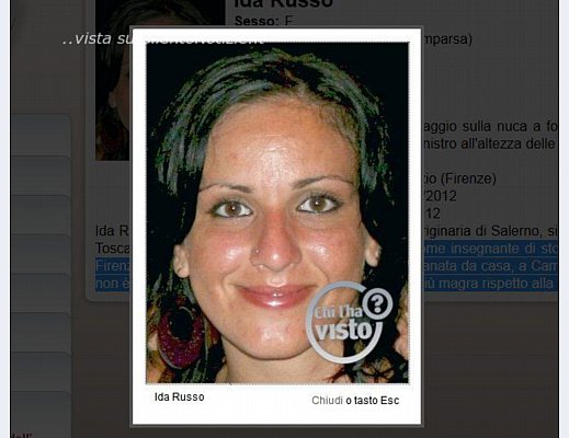 scheda Ida Russo chi lha visto