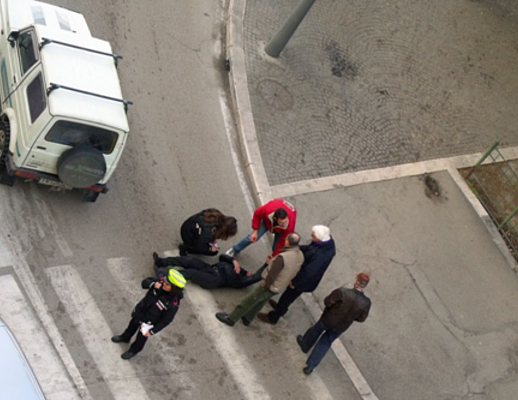 uomo investito sulle scrisce